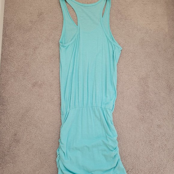 SUNDRY RUCHED SIDE RACERBACK BABY BLUE DRESS SIZE 3 - Picture 2 of 3